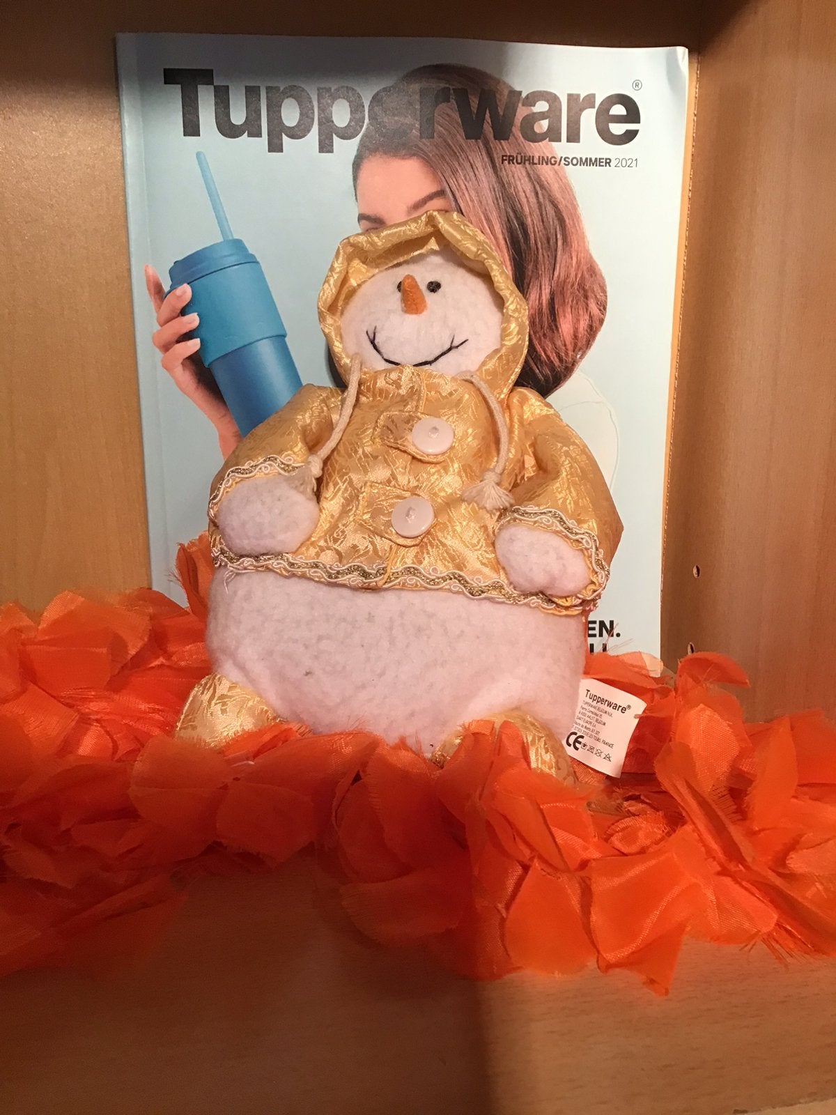 TUPPERWARE sneeuwpop, knuffel / decoratie, Ophalen of Verzenden, Zo goed als nieuw