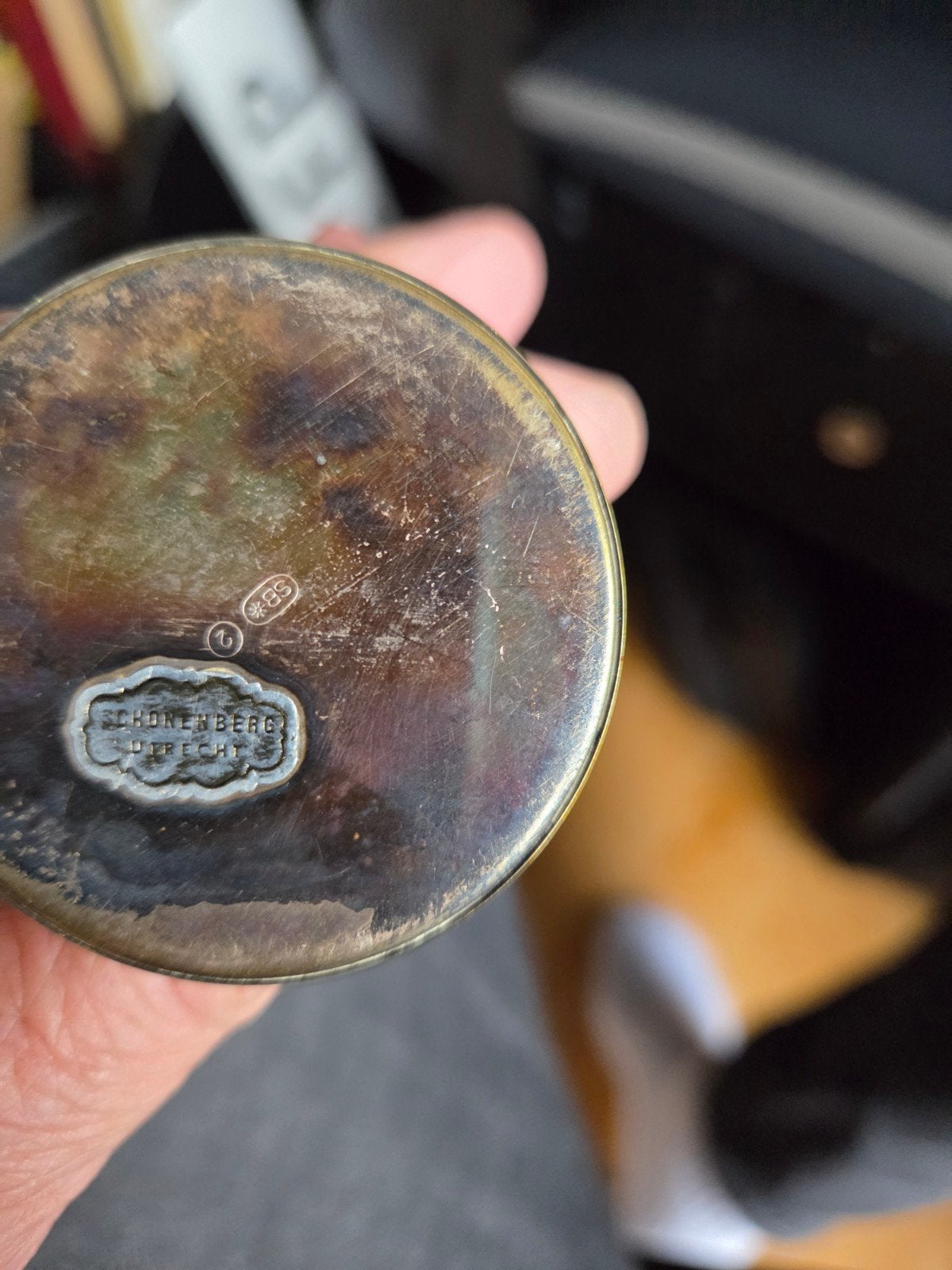 Antiek Glas met Zilveren Voet - Schonenberg Utrecht, Ophalen of Verzenden