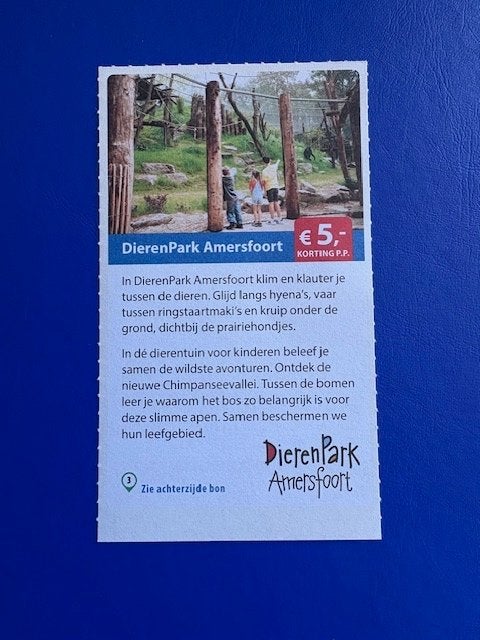 Dierenpark Amersfoort €5,- p.p.korting tot 1-7-2027, Drie personen of meer, Kortingskaart