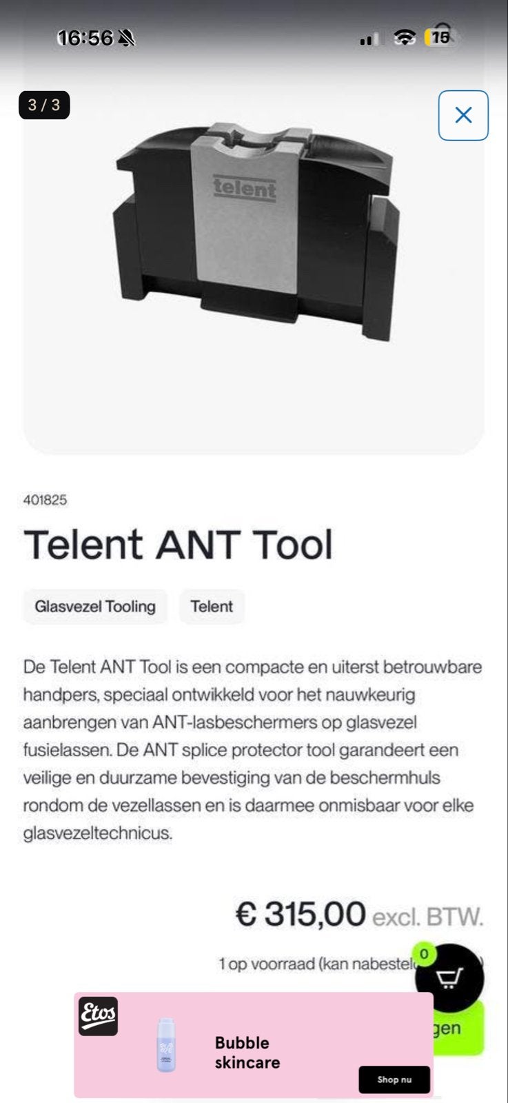 Telent ANT Tool - Glasvezel Lasbeschermer Handpers, Ophalen of Verzenden, Zo goed als nieuw