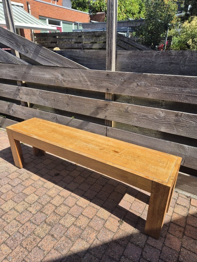 Houten bank eettafel, Huis en Inrichting, Banken | Bankstellen, Ophalen, Gebruikt, Minder dan 75 cm, Tweepersoons