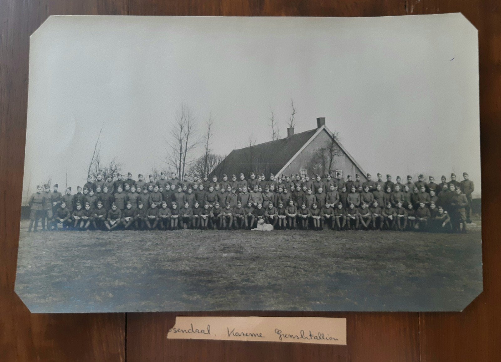 Grote Groepsfoto Mobilisatie  Grensbataljon Roosendaal WOII, Ophalen of Verzenden, Nederland, Foto of Poster