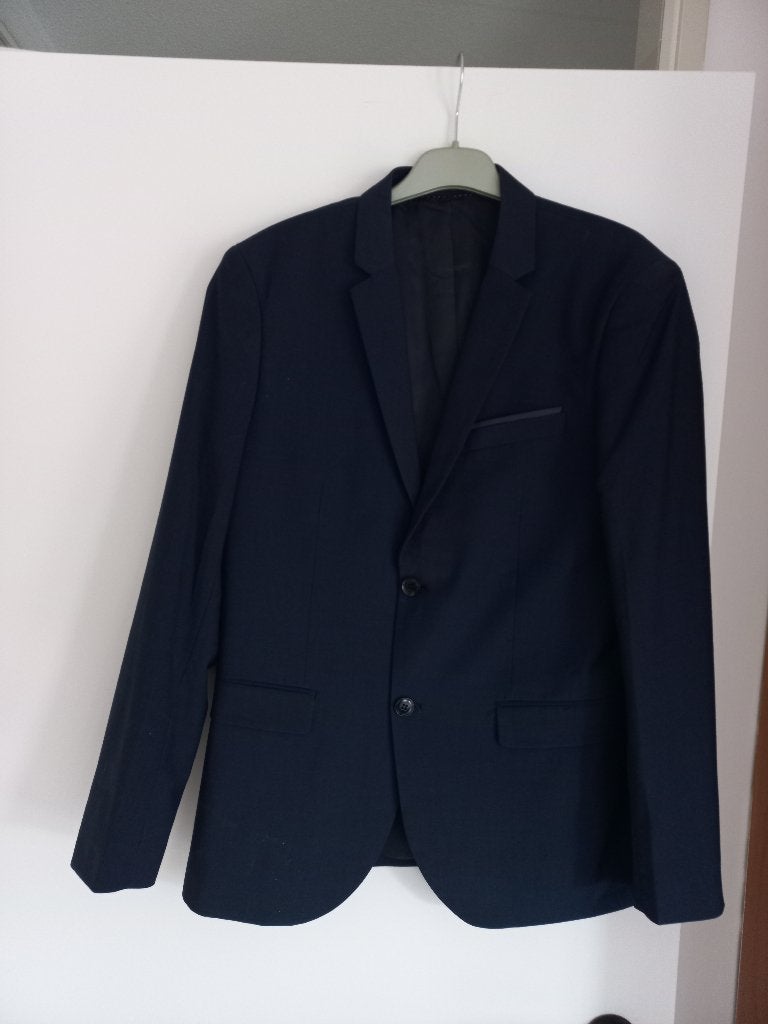 z.g.a.n. H&M heren slimfit  colbert in donkerblauw maat 48, Ophalen of Verzenden, Zo goed als nieuw, H&M, Maat 48/50 (M)