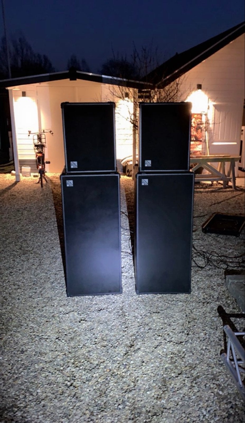Hoffman Audio Dubbel 18" Subwoofers met Topkasten, Gebruikt, Speakerset, Ophalen of Verzenden, 150 watt of meer