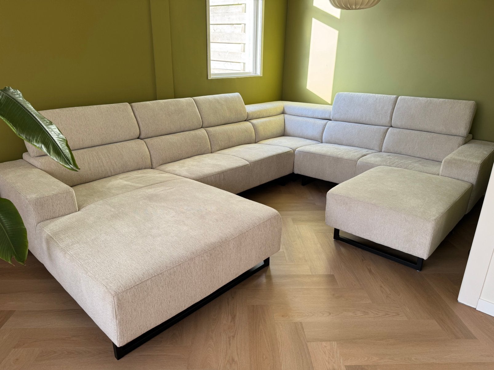 Woonsquare L vormige hoekbank model richmond lotus sand, Ophalen, Nieuw, Stof, Modern