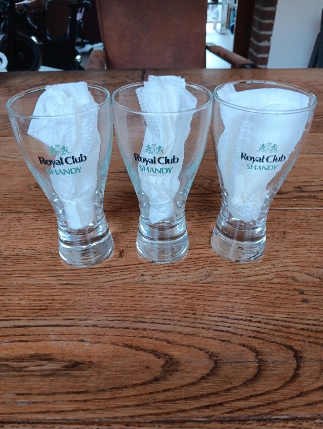 Royal Club Shandy glazen set van 3, Ophalen of Verzenden, Gebruikt, Glas