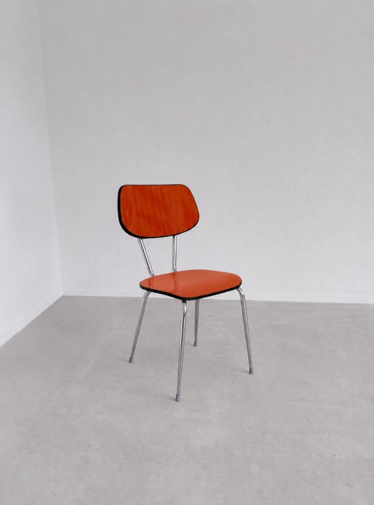 VINTAGE EETKAMERSTOEL ORANJE | FORMICA, Ophalen, Gebruikt, Overige kleuren, -