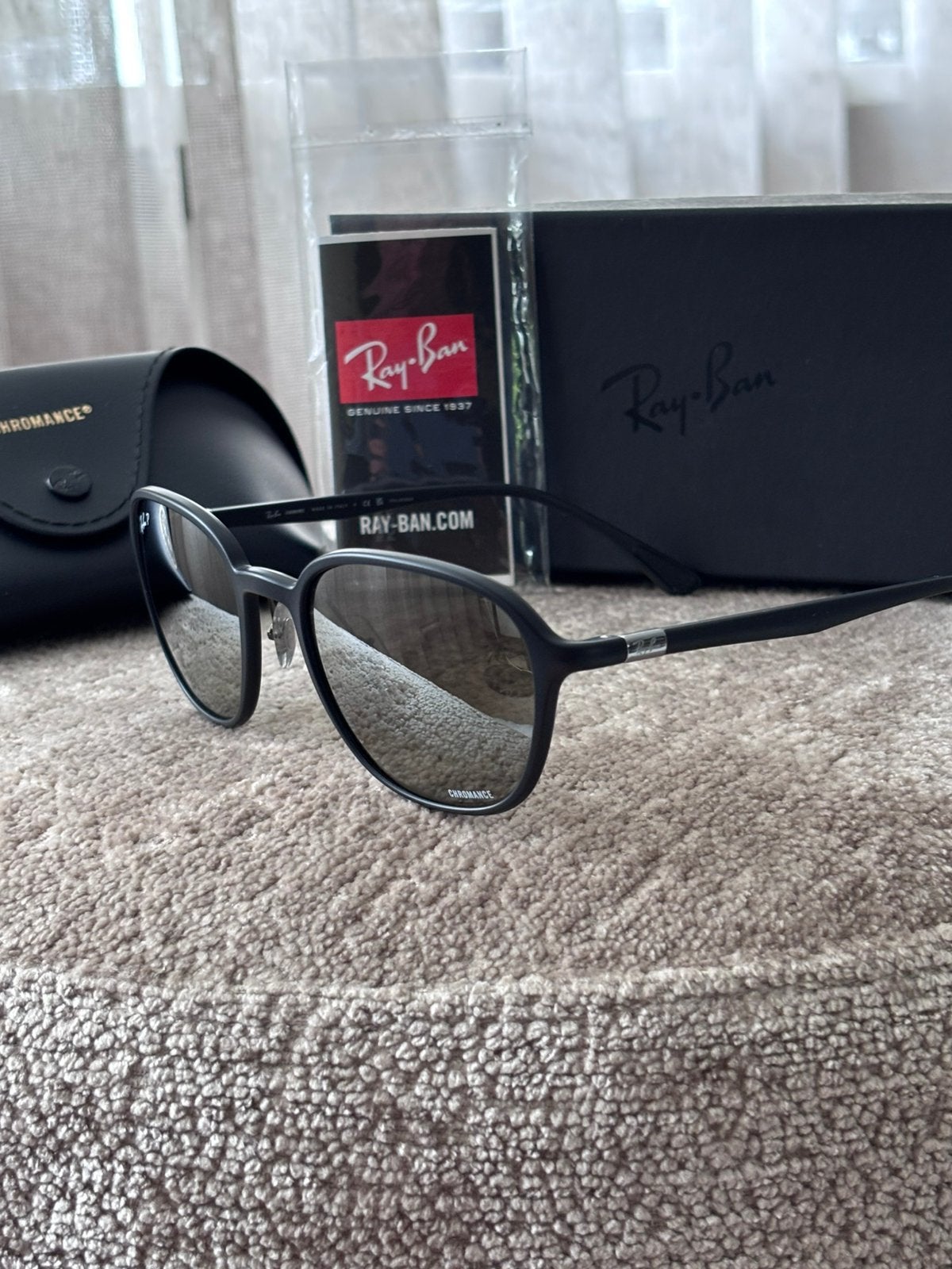 Z.G.A.N. Ray-Ban RB 4341CH 601S5J POLARISED CHROMANCE, Ophalen, Zonnebril, Zwart, Zo goed als nieuw
