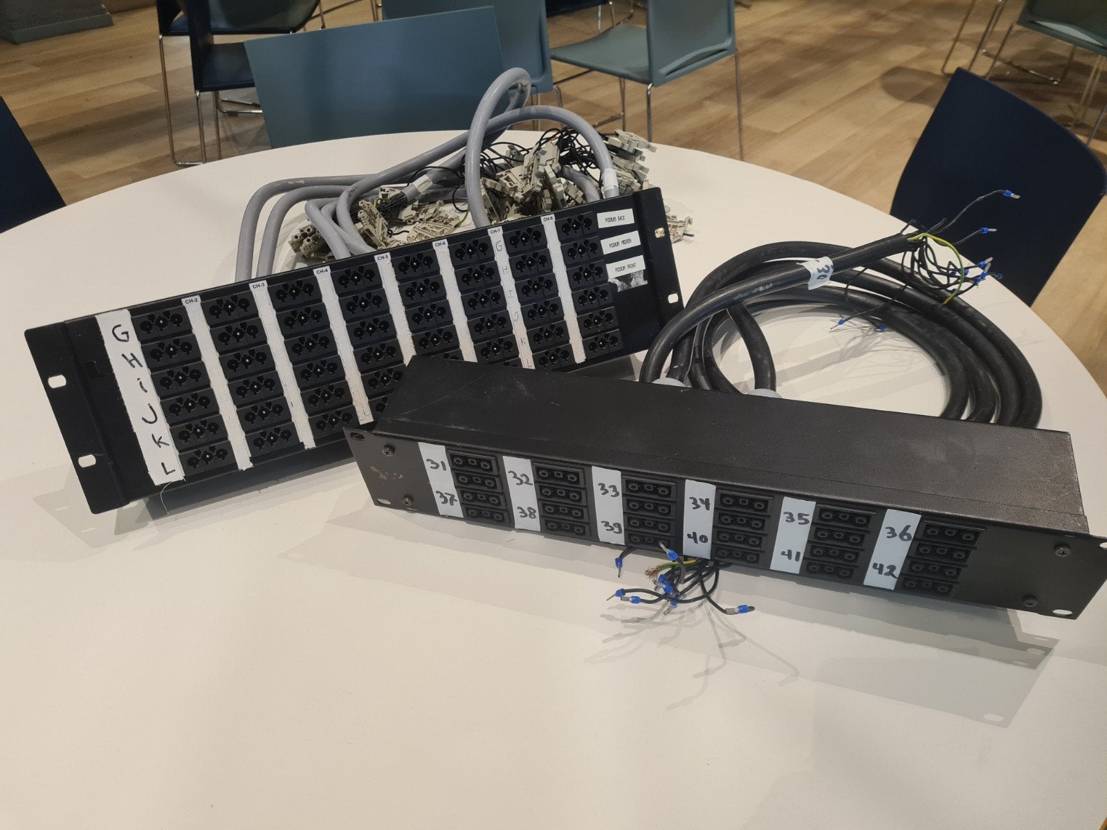 2x patchbay voor lichtinstallaties, Muziek en Instrumenten, Ophalen, Gebruikt, Licht