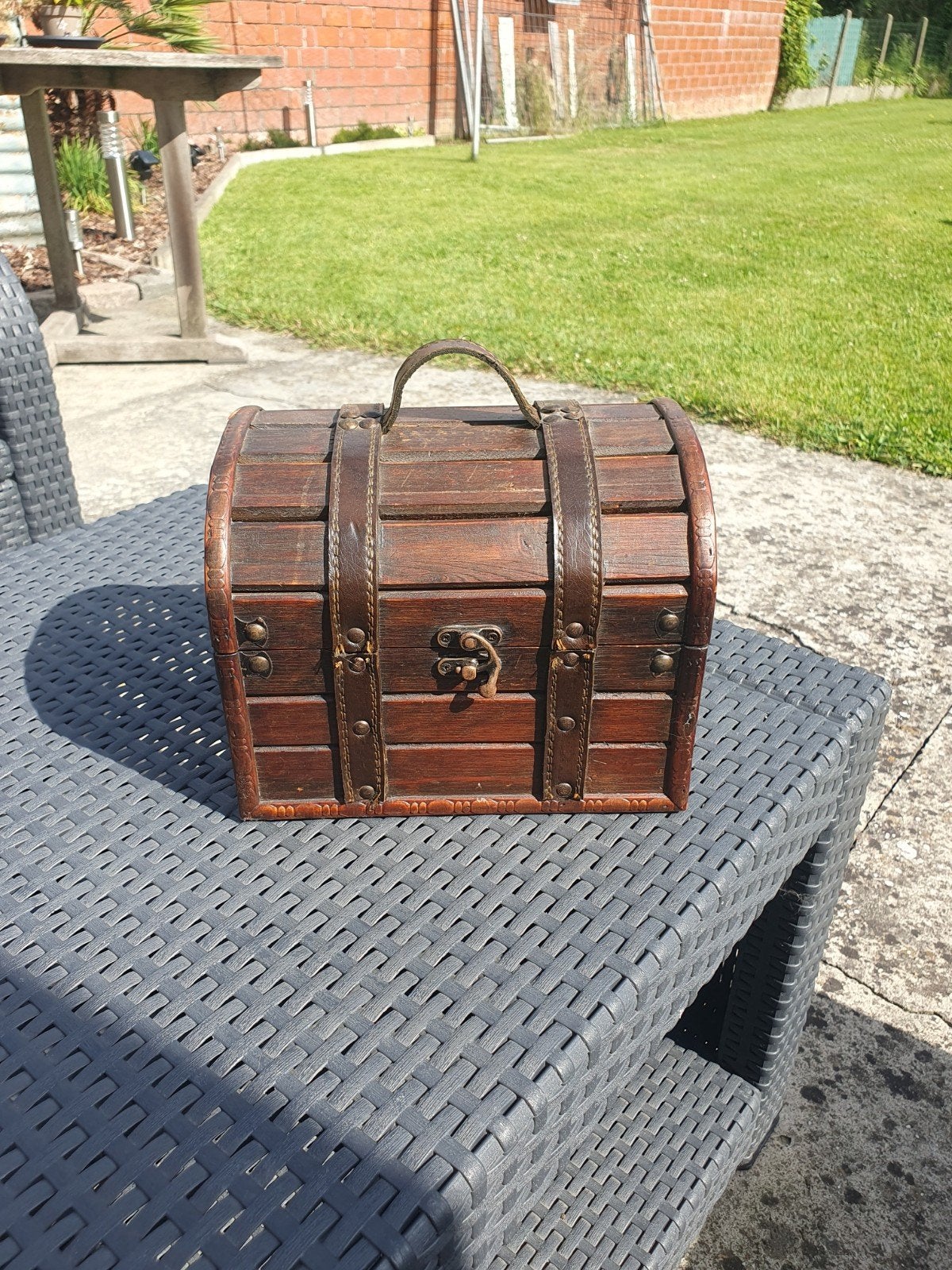 Decoratieve Houten Schatkist - Vintage Stijl, Ophalen of Verzenden