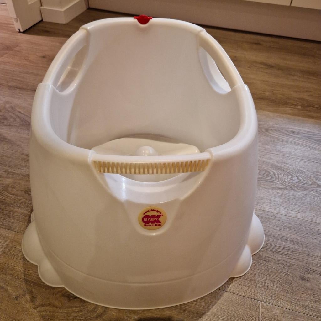 Wit babybadje met zitje, Ophalen of Verzenden, Zo goed als nieuw, Badje, Overige merken