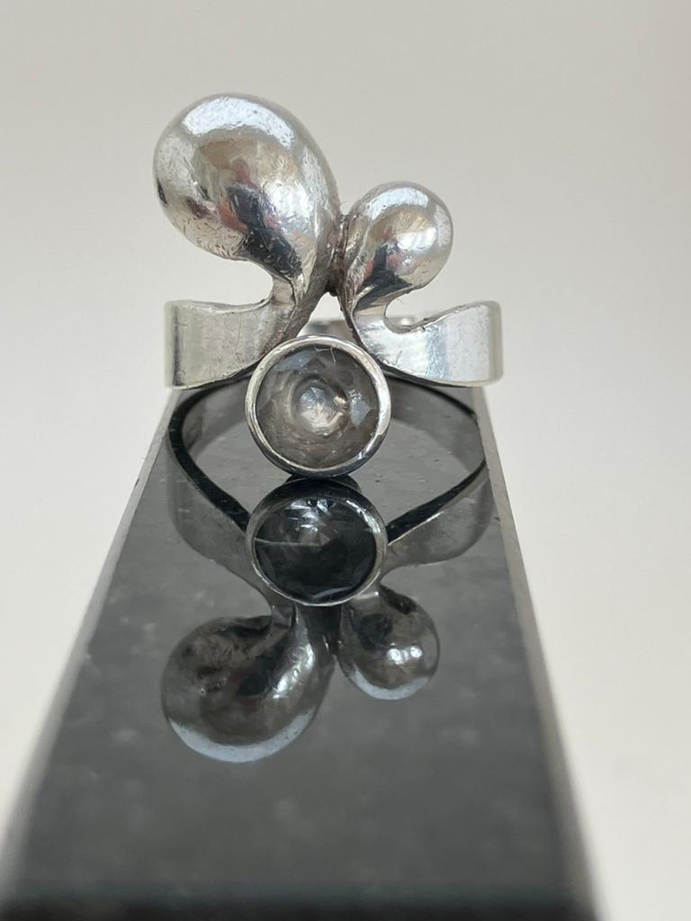 Zilveren Fins design ring, Ophalen of Verzenden, Zo goed als nieuw, 17 tot 18, Dame