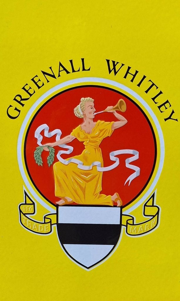 Origineel emaille reclamebord Greenall Whitley brouwerij., Reclamebord, Gebruikt, ., Ophalen of Verzenden