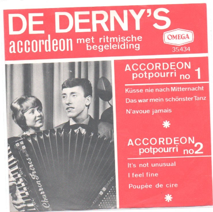 De Derny's- Accordeon Potpourri no 1 en 2, Verzenden, 7 inch, Zo goed als nieuw, Levenslied of Smartlap