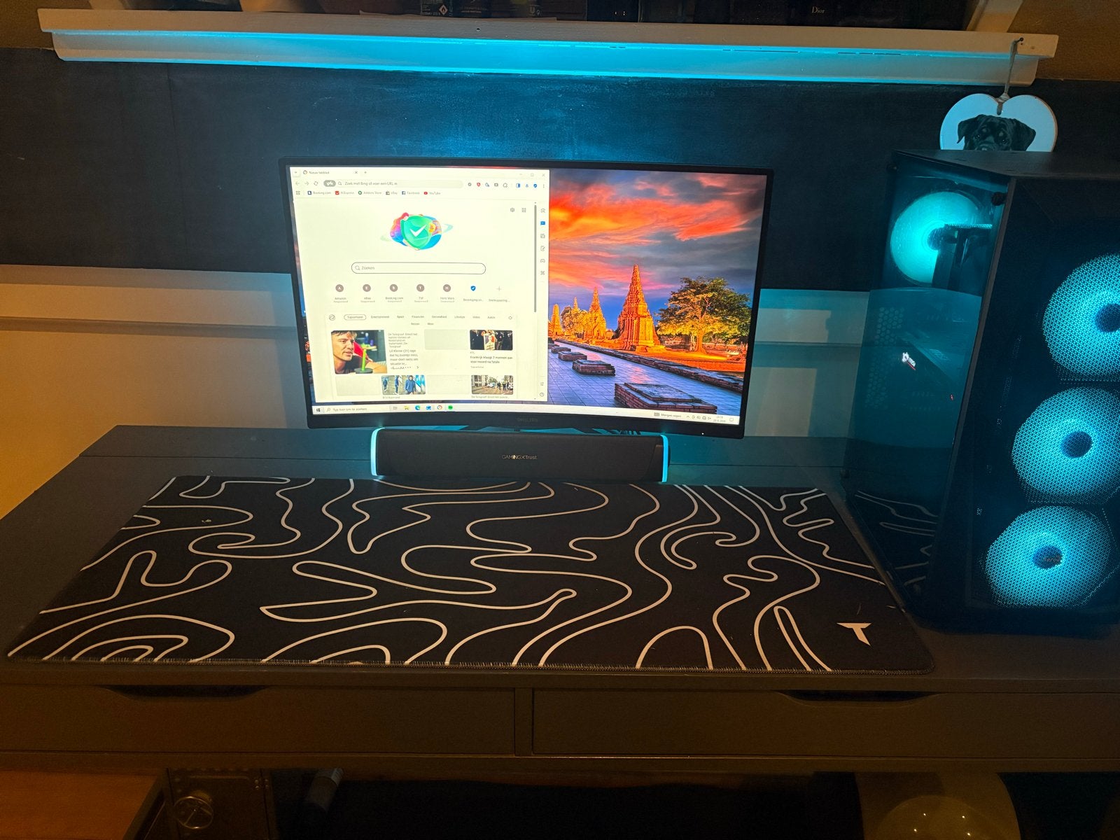 Complete Gaming PC Setup met Monitor en RGB Verlichting, Computers en Software, Ophalen of Verzenden, Zo goed als nieuw, Met monitor