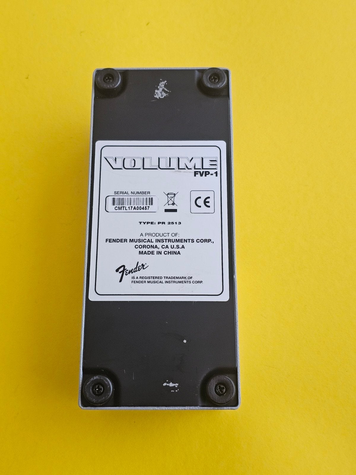 Fender FVP-1 Volume Pedaal, Muziek en Instrumenten, Volume, Info@fender.com, Fender Musical Instruments Corp., Ophalen of Verzenden