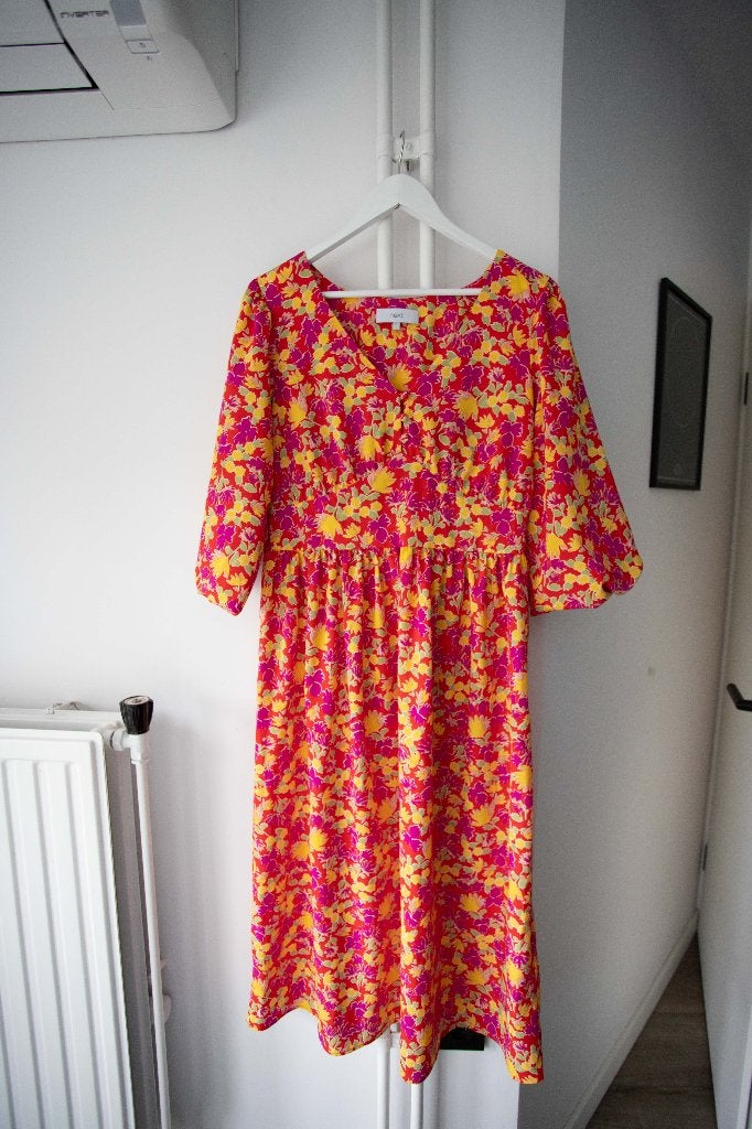 Midi jurk met vrolijke kleurrijke print Next maat 42, Meerkleurig, Maat 42/44 (L), Ophalen of Verzenden, Zo goed als nieuw