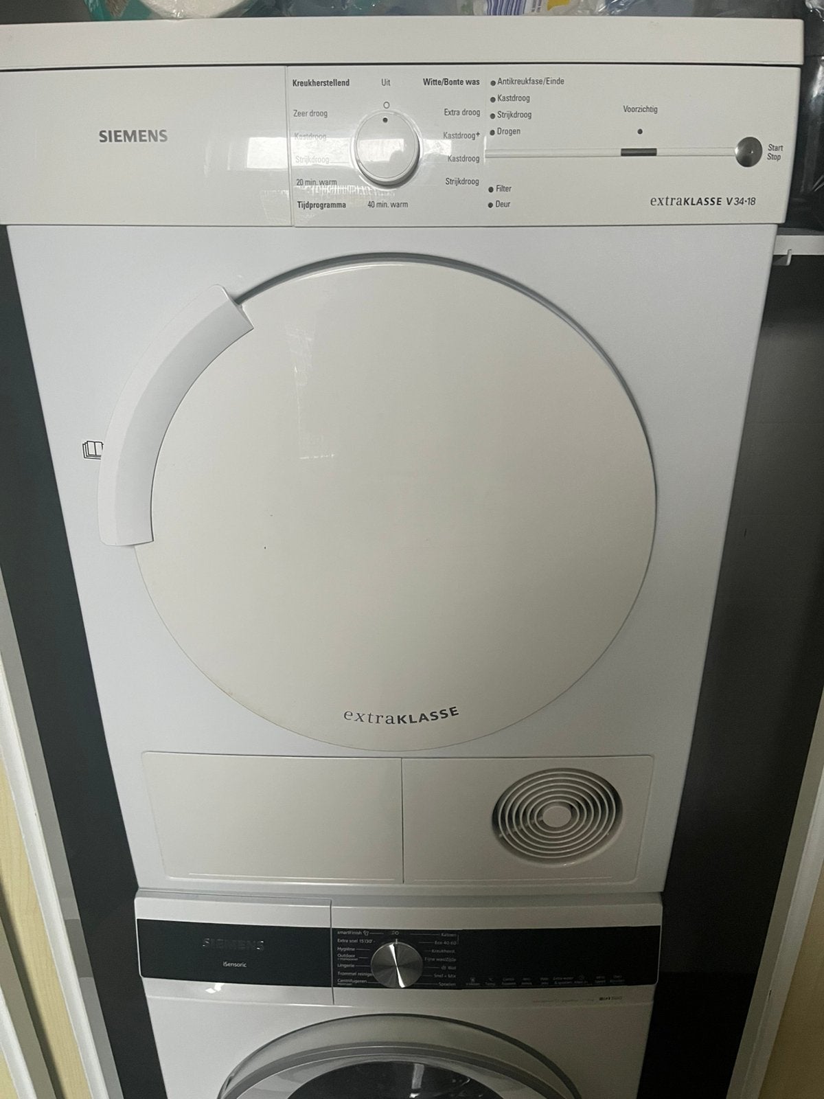 Wasdroger Siemens extraklasse v 34 18, Ophalen, 6 tot 8 kg, Luchtafvoer, Zo goed als nieuw