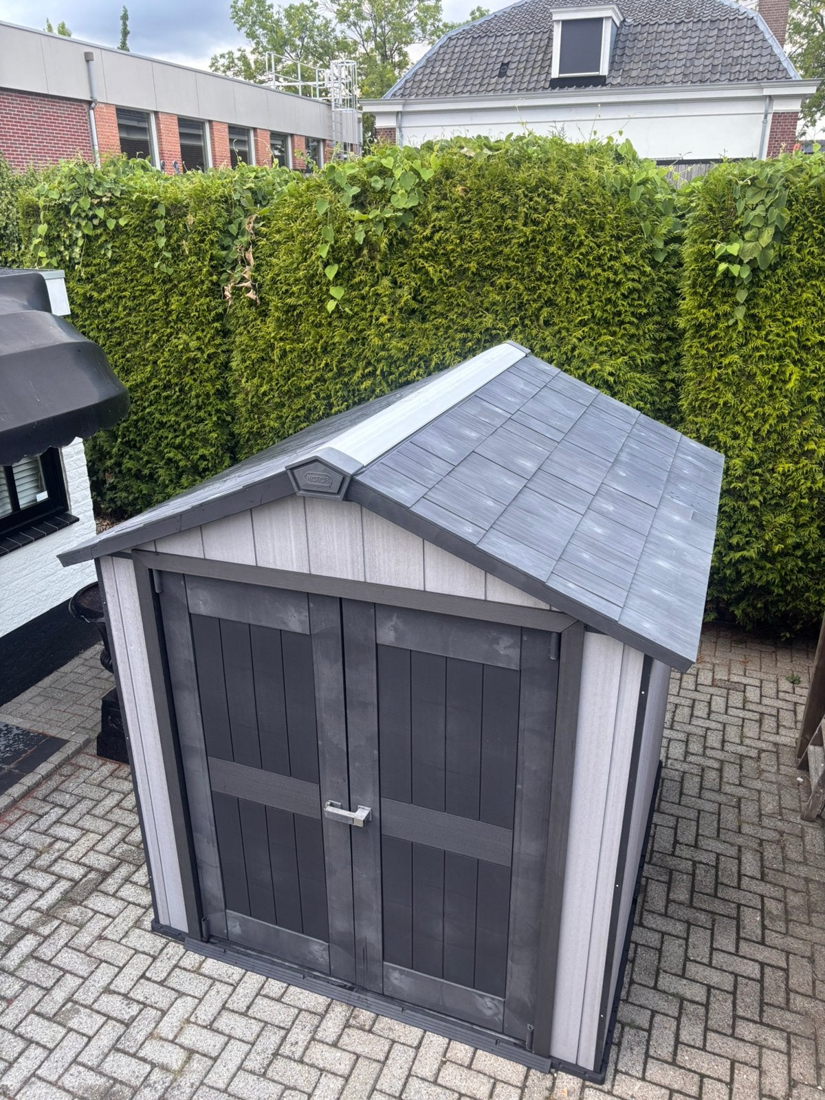 Kunststof onderhoudsvrij KETER tuinhuis izgs en schoon, Kunststof, Gebruikt, Tuinhuis, Minder dan 200 cm