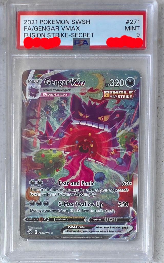 Gengar Vmax 271 PSA 9 Fusion Strike SIR Special Illustration, Ophalen of Verzenden, Zo goed als nieuw
