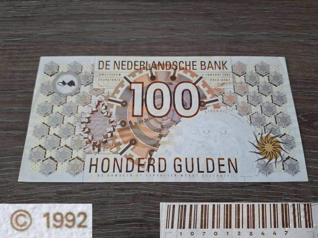 Meest zeldzame variant biljet 100 gulden Steenuil, PL105d, Ophalen of Verzenden, 100 gulden