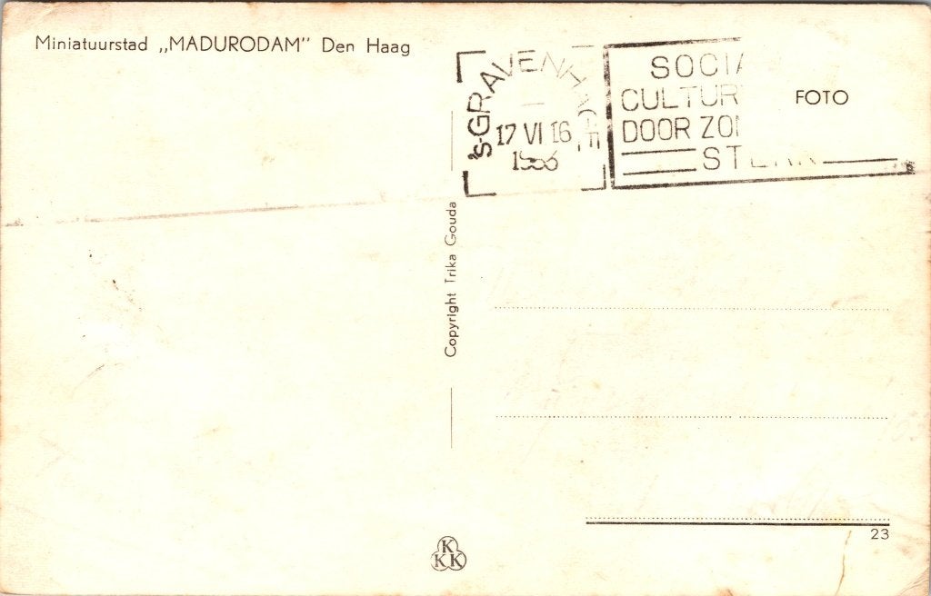 Den Haag 's-Gravenhage - 11 ansichtkaarten Madurodam, Verzenden, 1940 tot 1960, Gelopen, Zuid-Holland