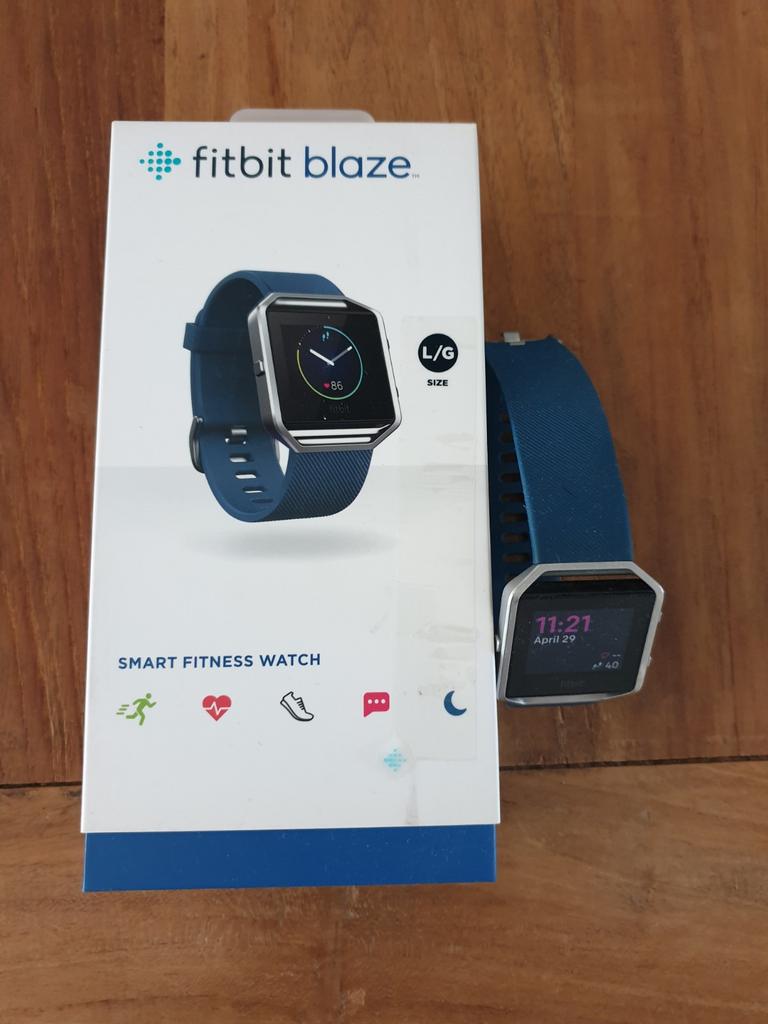 Fitbit Blaze Smart Fitness Watch blauw maat L, Gebruikt, Blauw, Afstand, Ophalen of Verzenden