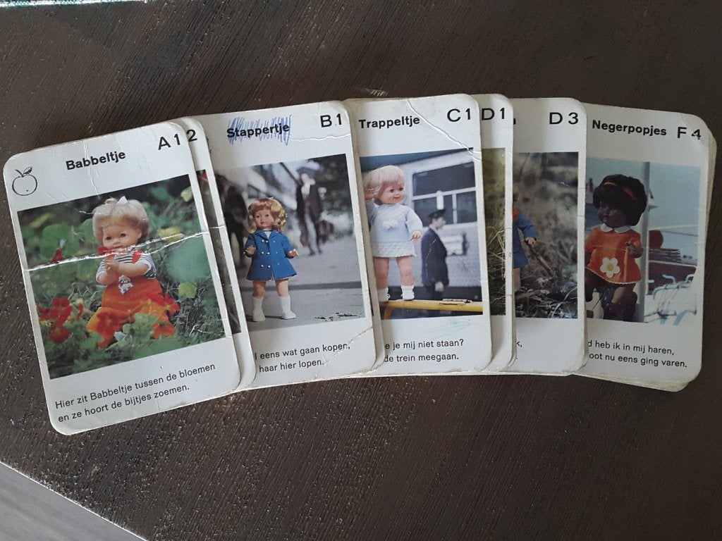 oud poppenkwartet, Schildpad, compleet, lees beschrijving., Verzamelen, Poppen, Gebruikt, Overige typen, Verzenden