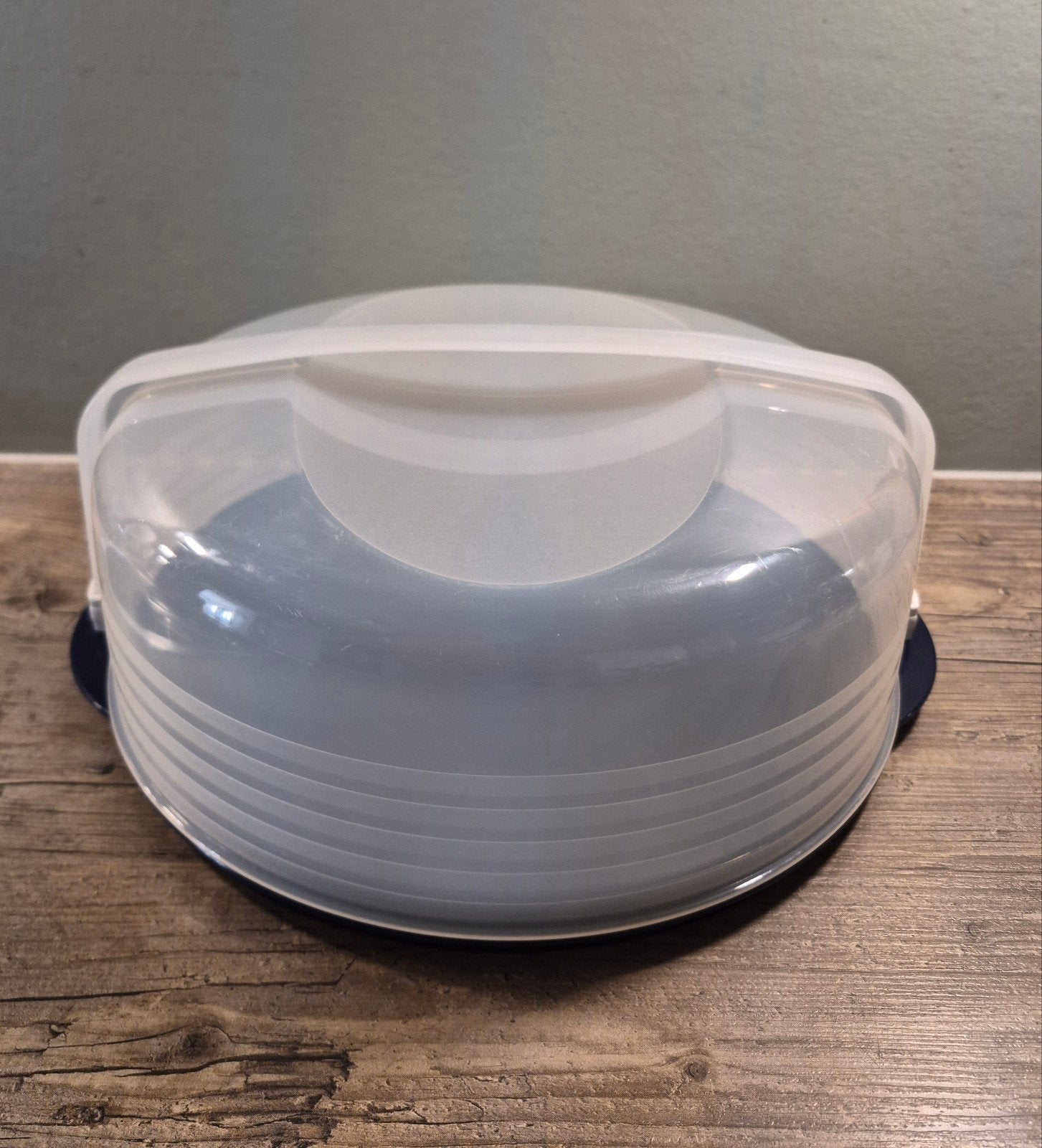Tupperware Taartdoos 2 delig, Huis en Inrichting, Schaal, Blauw, Met compartimenten, Ophalen of Verzenden
