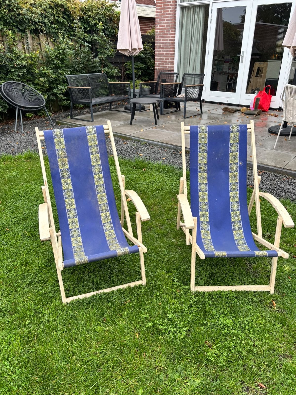 Vintage klapstoelen/strandstoelen, Ophalen