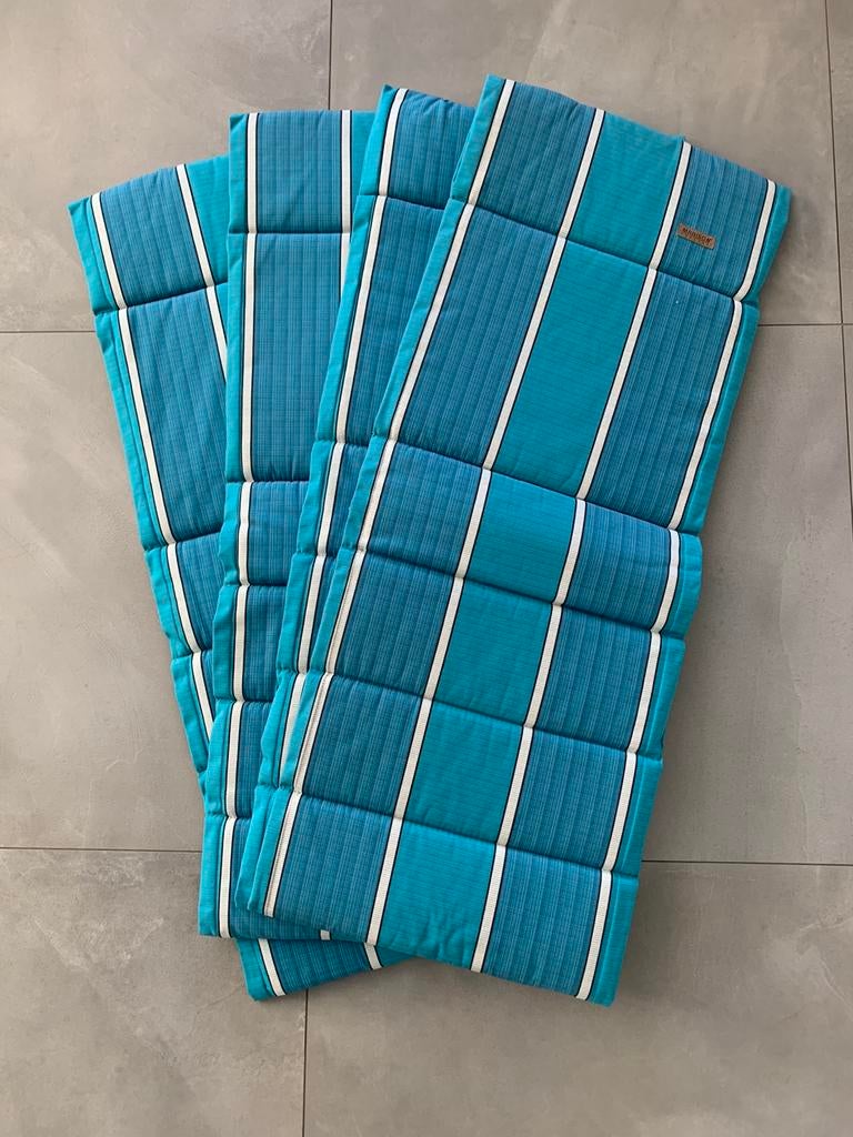 Tuinstoel kussens Madison, Blauw, 50 x 125 cm, Ophalen, Zo goed als nieuw