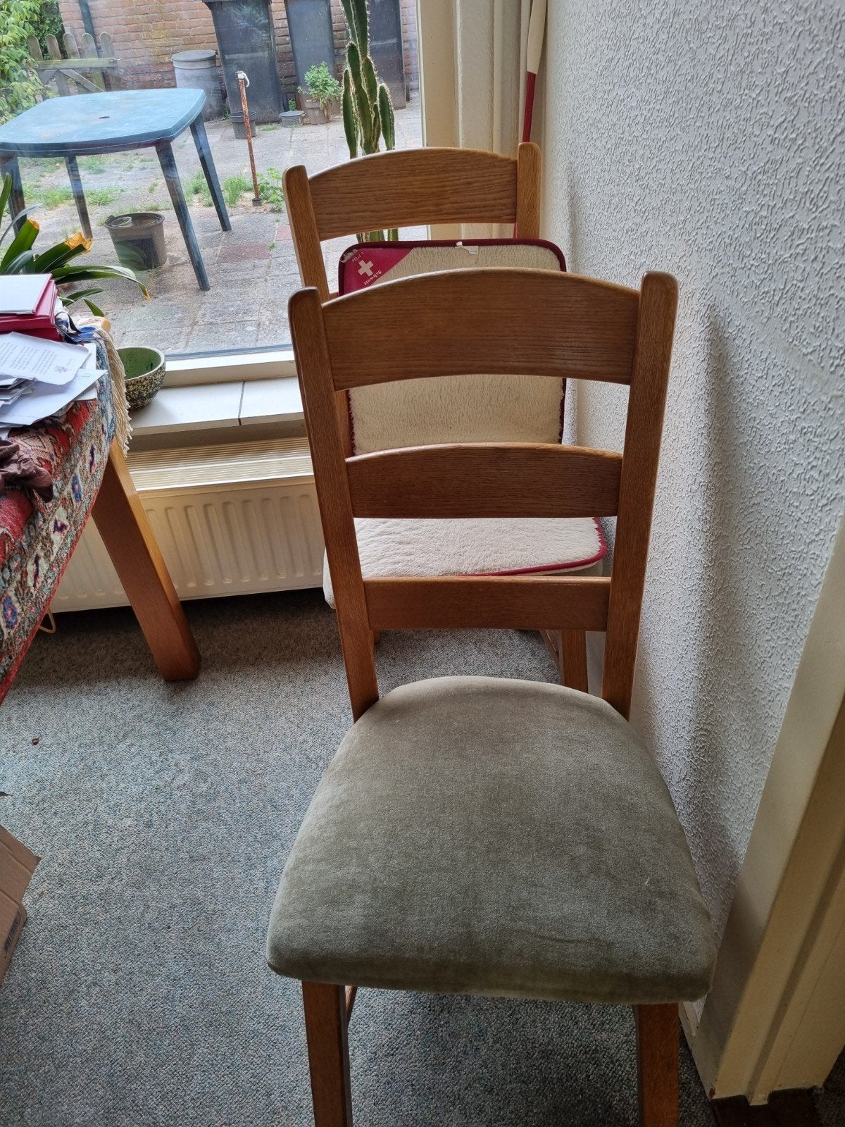 Blank eiken eetstoelen 2 stuks., Ophalen