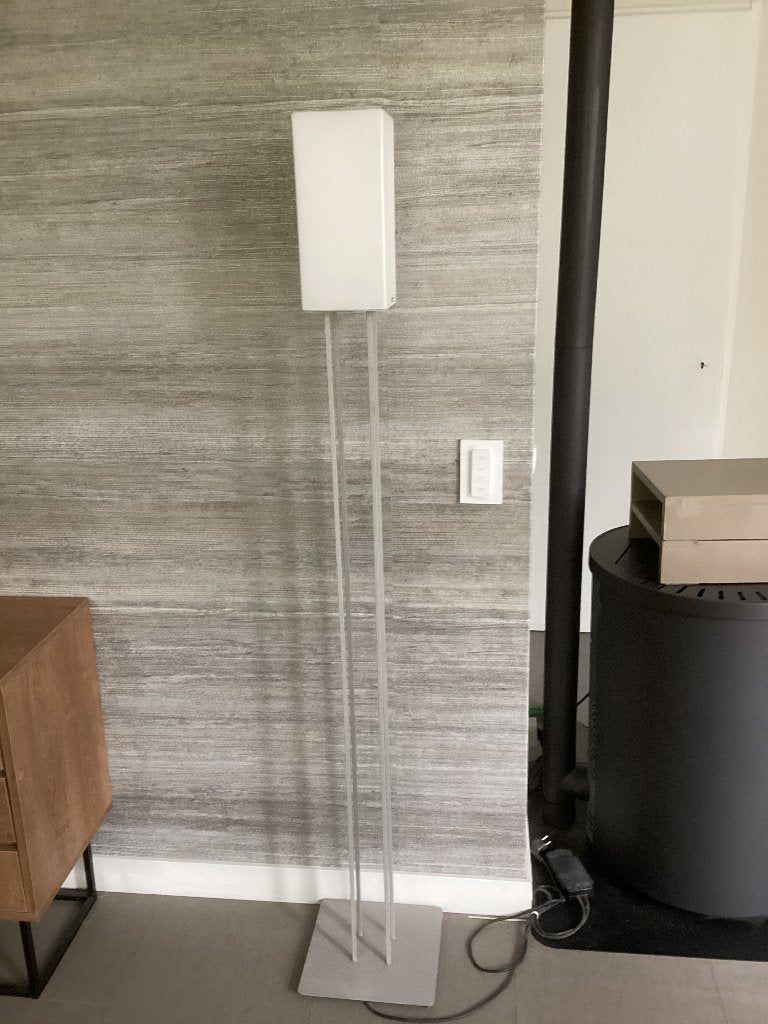 Staande design lamp, Huis en Inrichting, Ophalen, Gebruikt, E27 (groot), Metaal