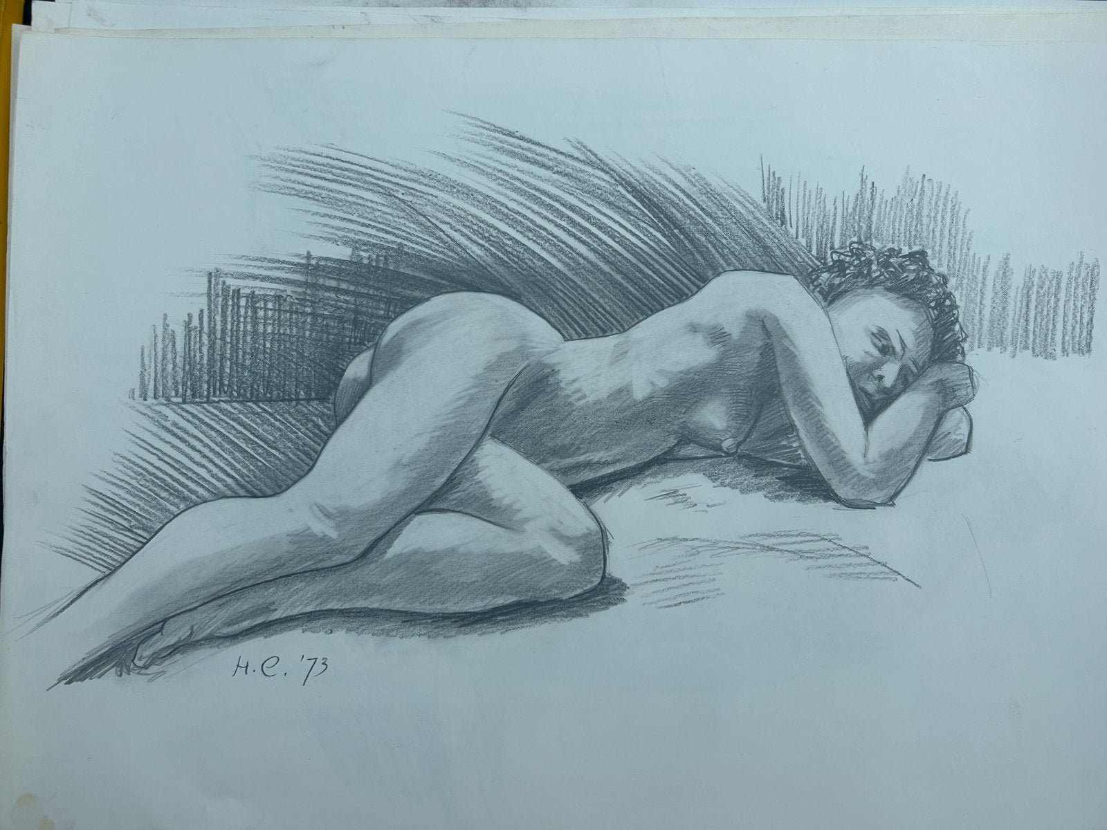 Collectie van 17 naaktstudies en portretten, diverse technie, Antiek en Kunst, Ophalen of Verzenden, Tekening, Gemengde techniek
