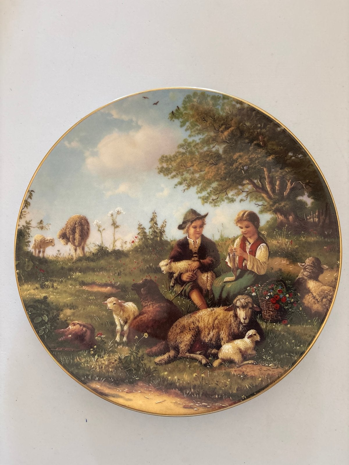 Weimar Porzellan sierbord "Bezoek bij Herderjongen", Ophalen of Verzenden