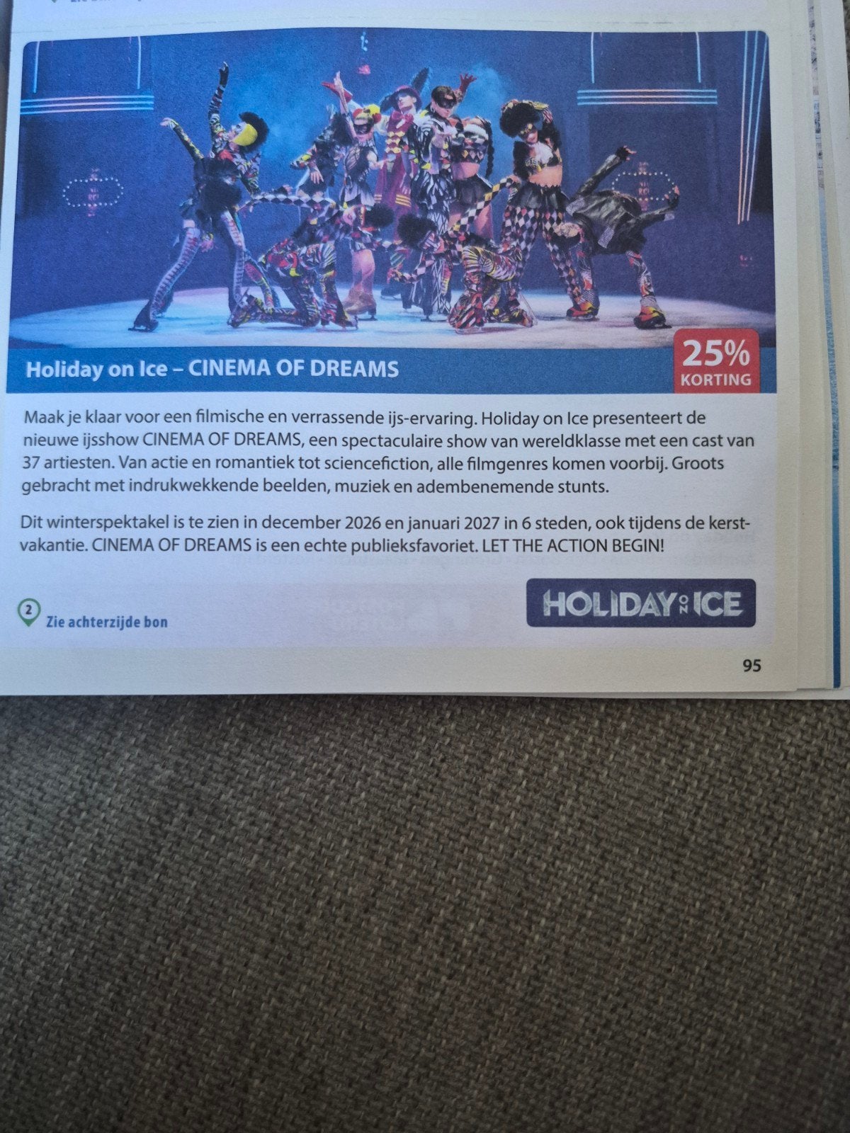 holiday on ice - cinema of Dreams 25% korting, Tickets en Kaartjes, Drie personen of meer, Kortingsbon