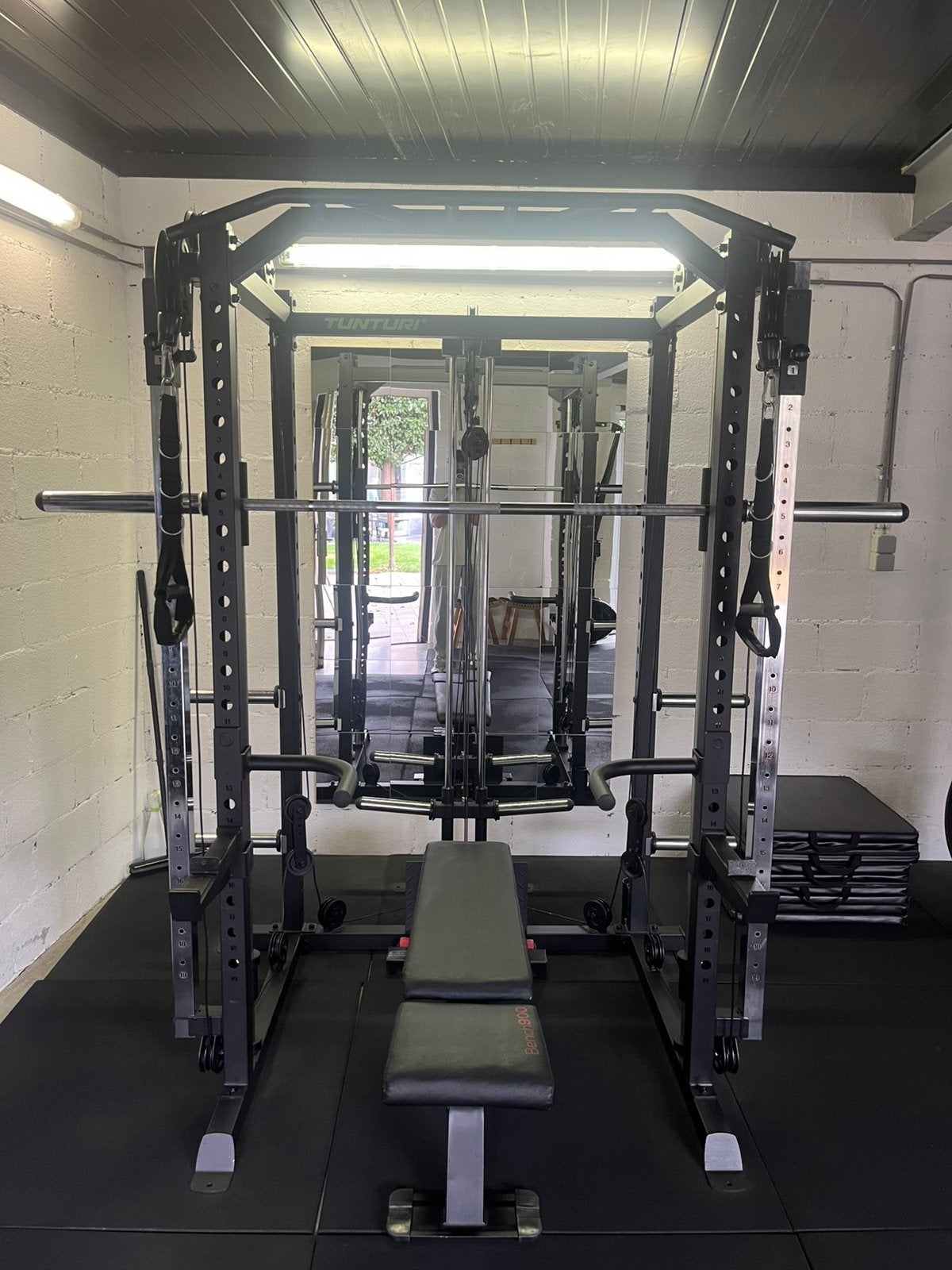 Tunturi SM90 Full Smith Machine/Multi Gym, Sport en Fitness, Ophalen, Gebruikt, Benen, Oprekstang