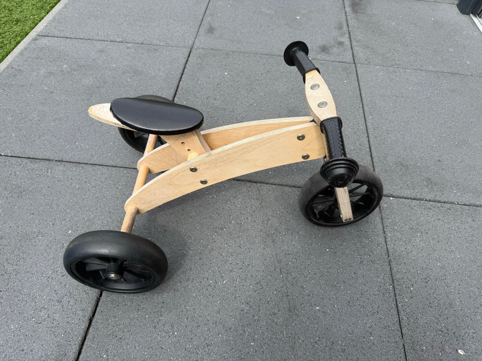 Houten driewieler loopfiets met verstelbare zitting, Ophalen, Gebruikt, Minder dan 16 inch