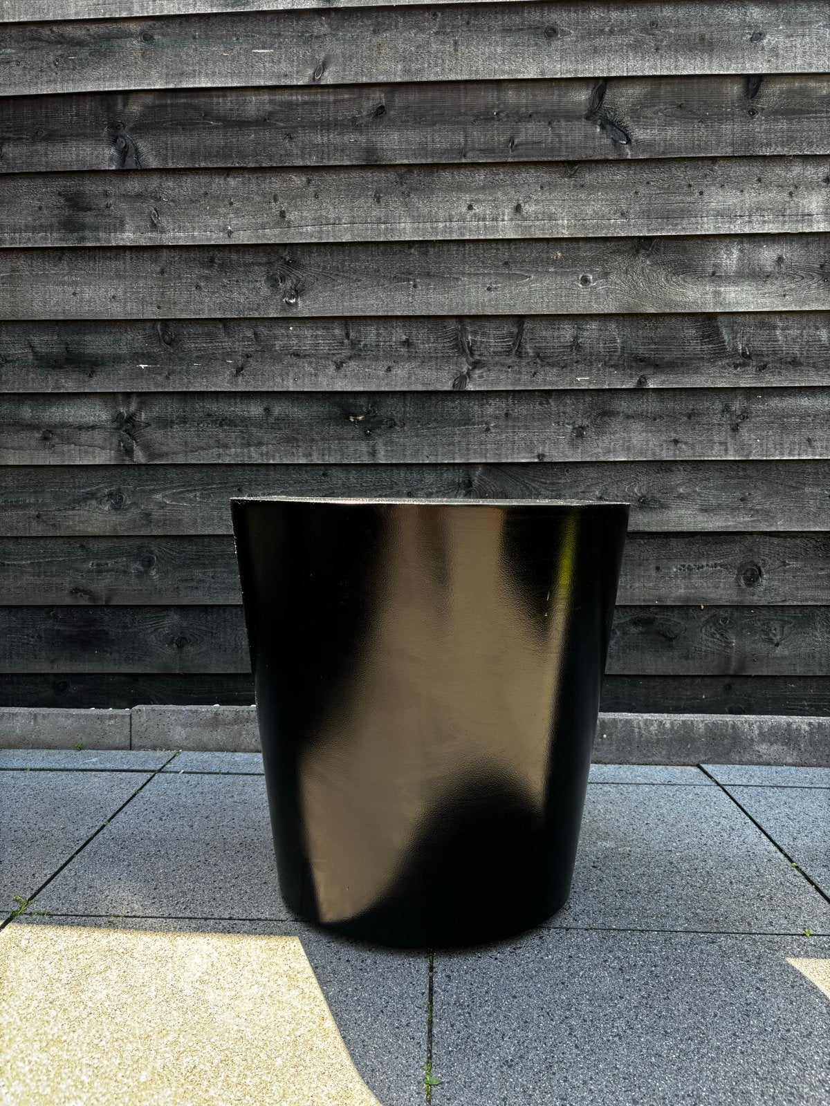 2x Zwarte aluminium bloempot, doorsnede 60cm, hoogte 60cm, Tuin en Terras, Ophalen, Gebruikt, 40 cm of meer, Rond