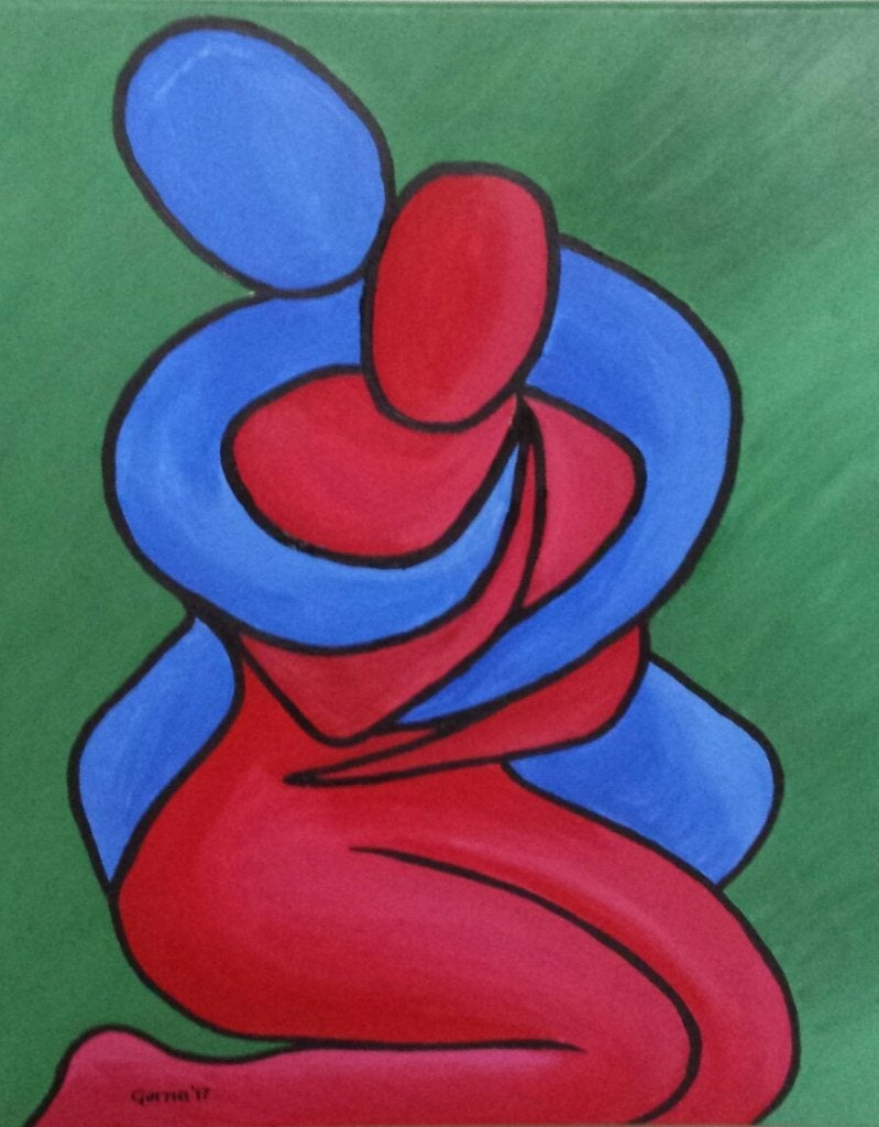 Liefde, zelf geschilderd op doek met acryl, Ophalen