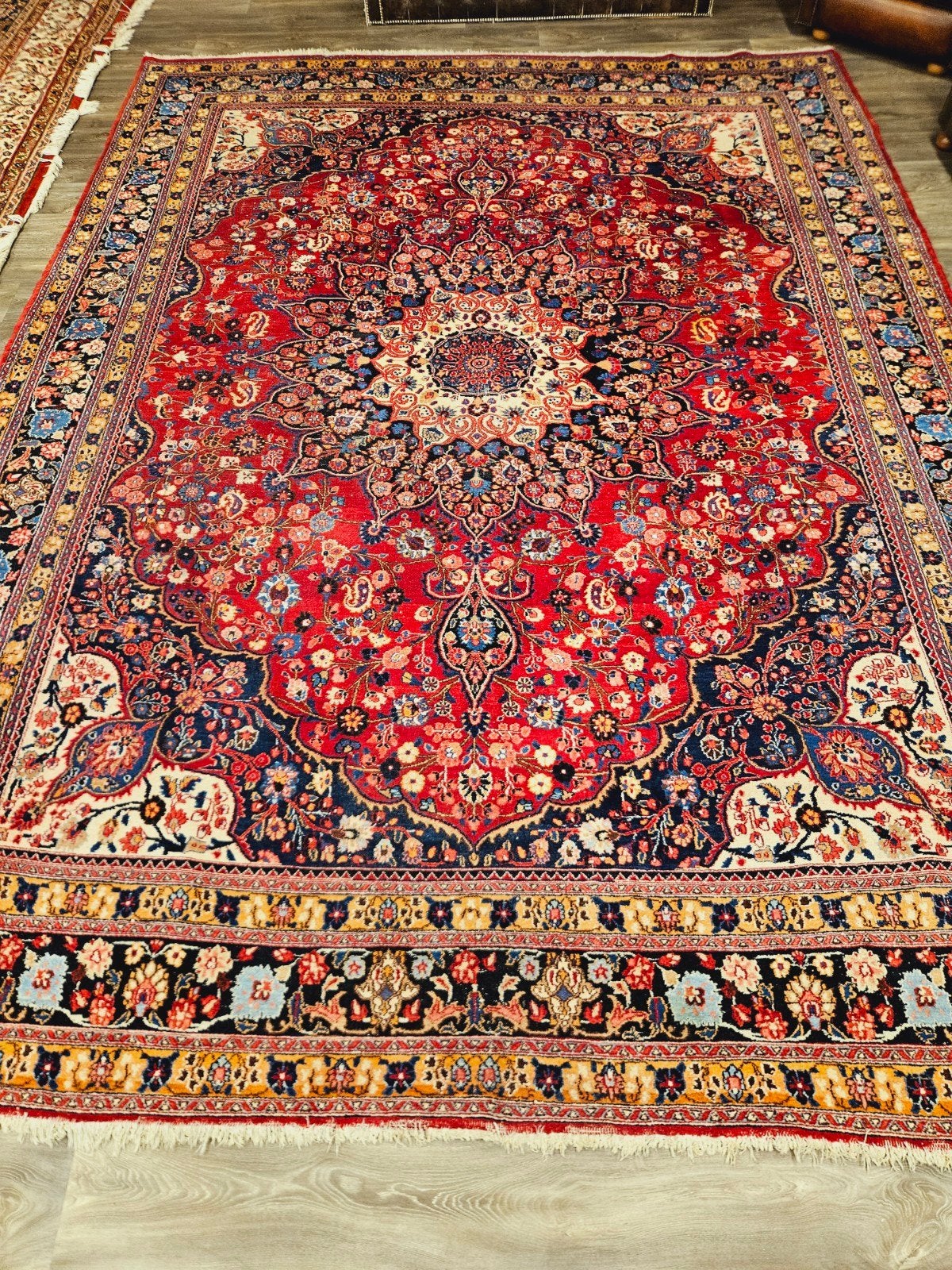 Perzisch Handgeknoopt Meshed Tapijt. Prachtige kleuren!, Perzisch, 200 cm of meer, Ophalen of Verzenden, Zo goed als nieuw