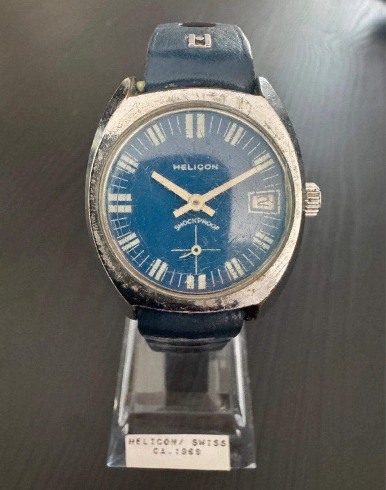 Zeldzaam Helicon Polshorloge - Swiss Made uit 1969, Overige merken, Staal, Met bandje, Verzenden