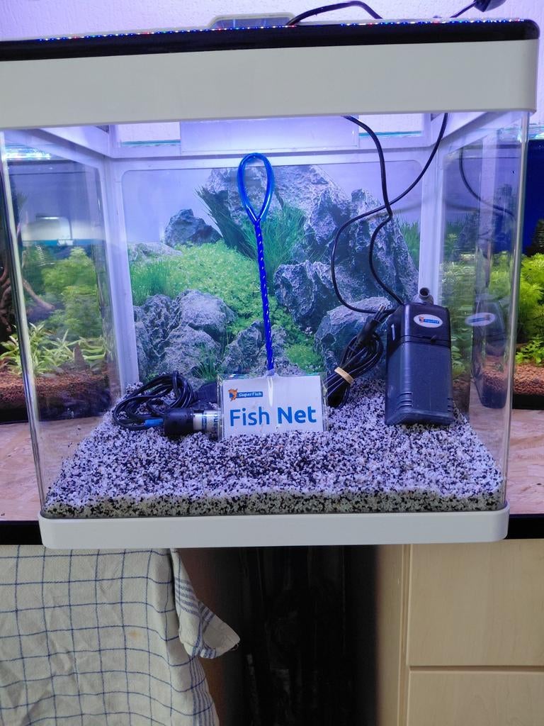 panorama aquarium, Dieren en Toebehoren, Vissen | Aquaria en Toebehoren, Ophalen, Superfish, Inclusief toebehoren, Gevuld zoetwateraquarium