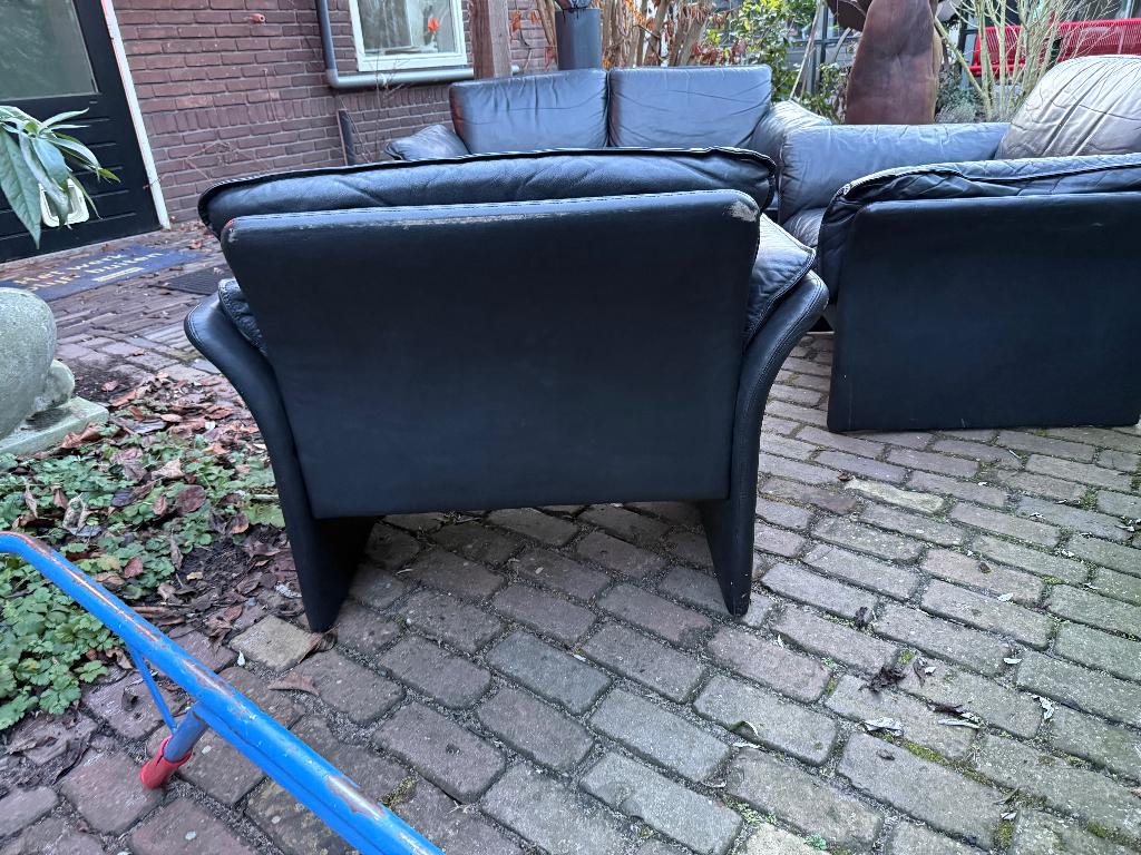 Seventies Leolux zithoek Mancave Vintage sixties, Ophalen, Gebruikt, Leer, Mancave Retro Zithoek seventies Leolux