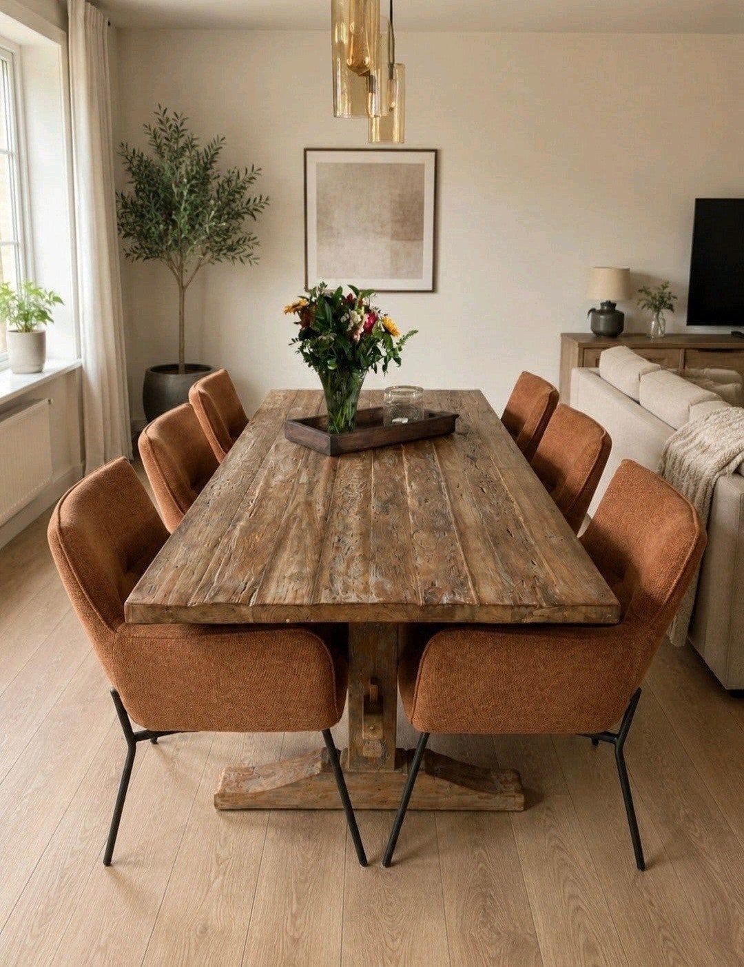 Hoffz Kloostertafel eettafel, Ophalen of Verzenden, Rechthoekig, 200 cm of meer, 50 tot 100 cm
