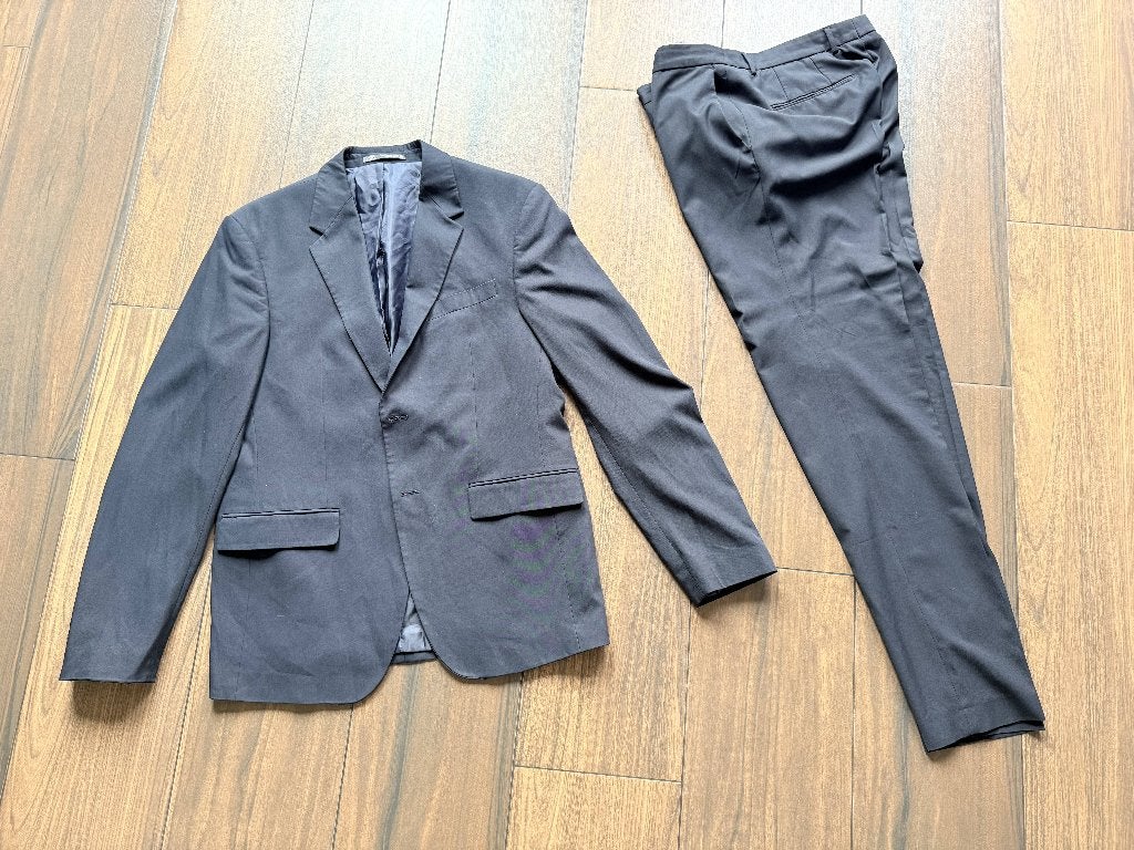 Zara Men Zwart Kostuum Slim Fit – Colbert 50 – Pantalon 42, Maat 48/50 (M), Zwart, Ophalen of Verzenden, Zo goed als nieuw
