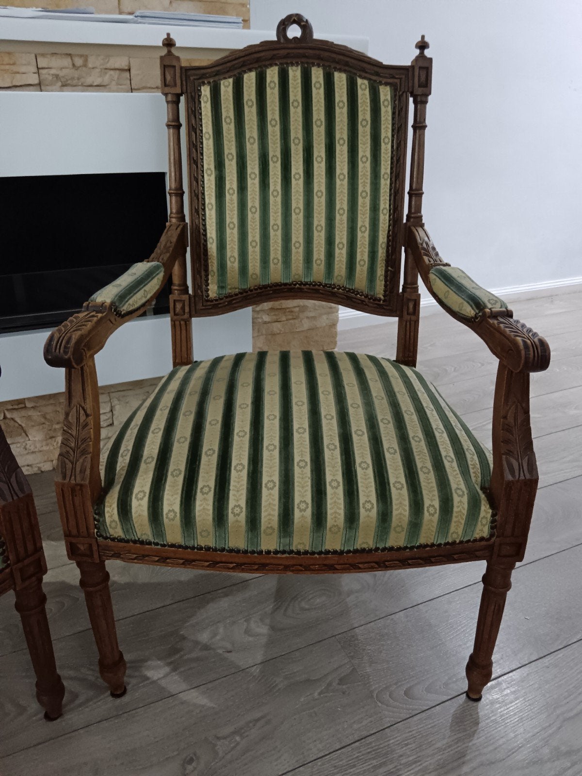 Set van 2 Vintage Fauteuils - Lodewijk XVI/Eclectische Stijl, Antiek en Kunst, Ophalen of Verzenden