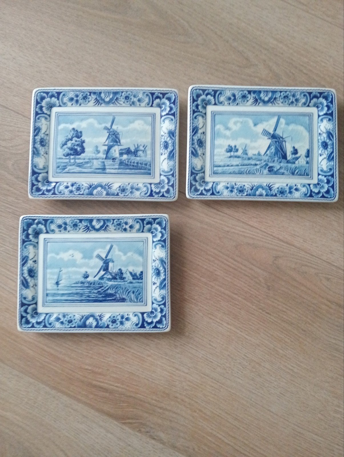Set van 3 Origineel Delfts Handwerk wandbordjes, Antiek en Kunst, Ophalen of Verzenden