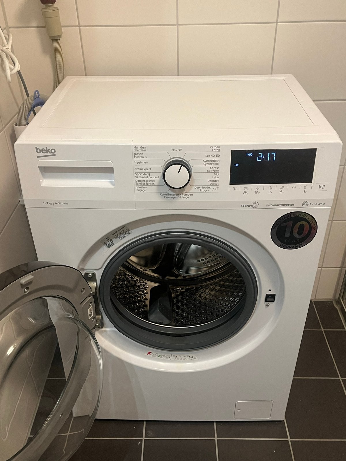 Beko Wasmachine - 7kg, 1400 toeren, Witgoed en Apparatuur, Ophalen, Zo goed als nieuw, 85 tot 90 cm, 1200 tot 1600 toeren