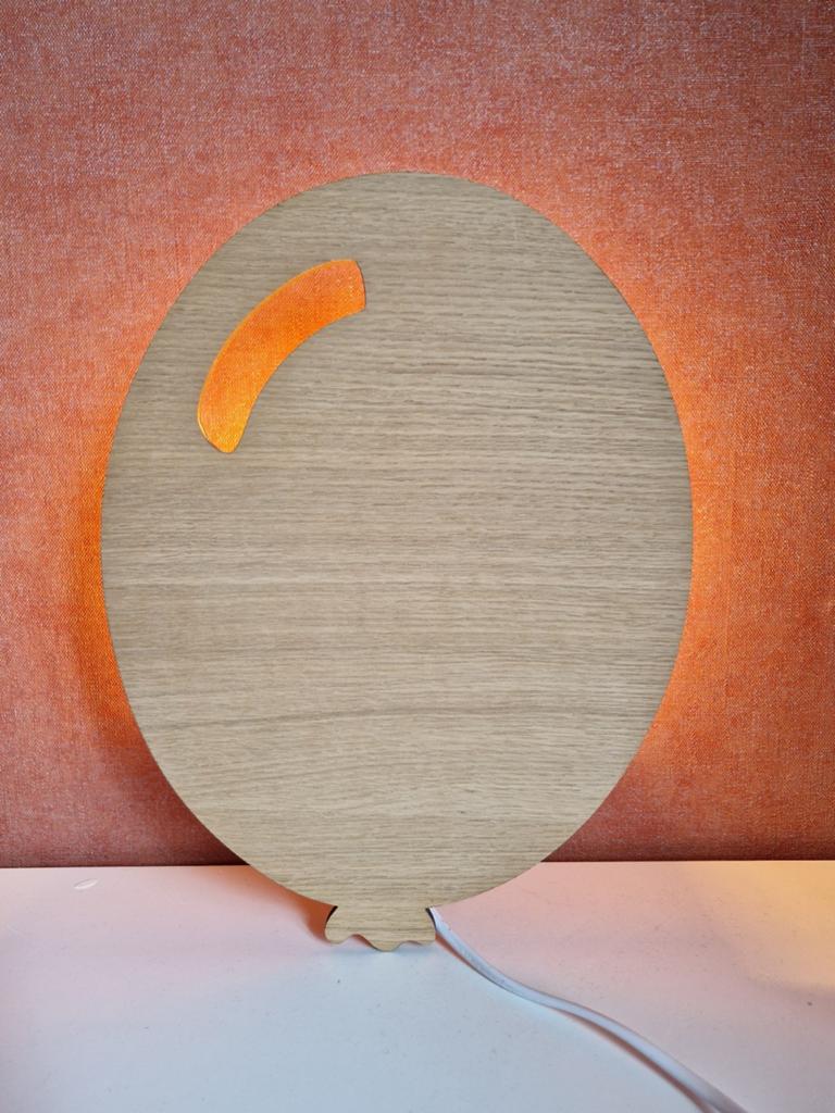 Nieuw houten ballon lamp Barbara Leloux, Ophalen of Verzenden, Nieuw, Hout